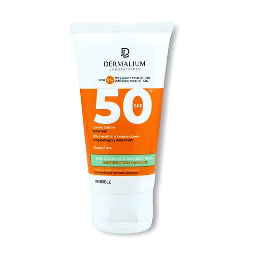 Dermalium Crème Solaire SPF50+ – Peaux Grasses À Imperfections