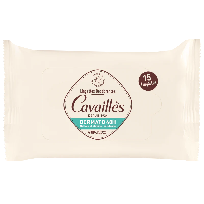 Rogé Cavaillès Lingettes Déodorantes Dermato 48h