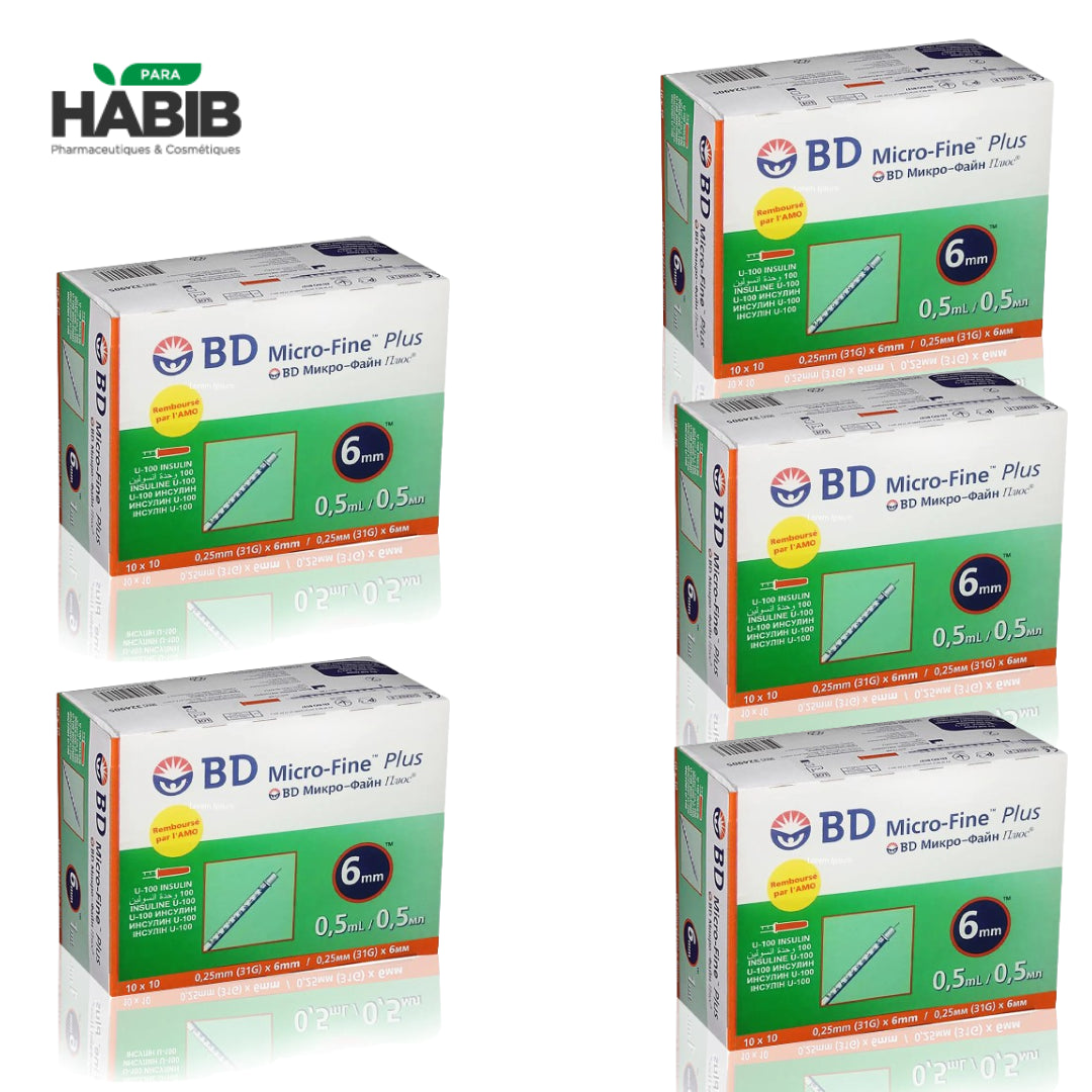 Bd micro fine plus seringue à insuline 0.5ml X5