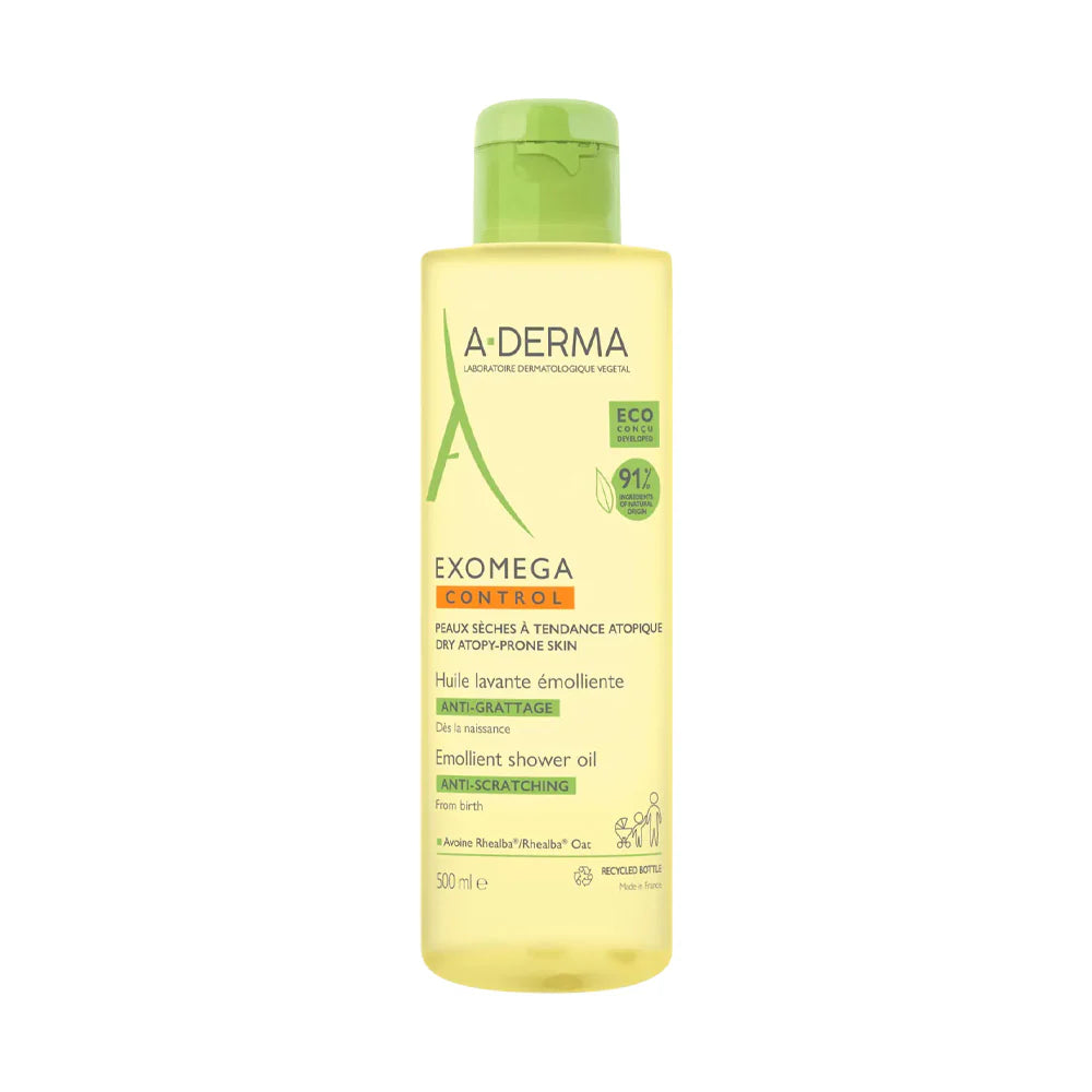 A-Derma Exomega Control Huile Lavante 500ml – Nettoyant Relipidant Corps & Visage
