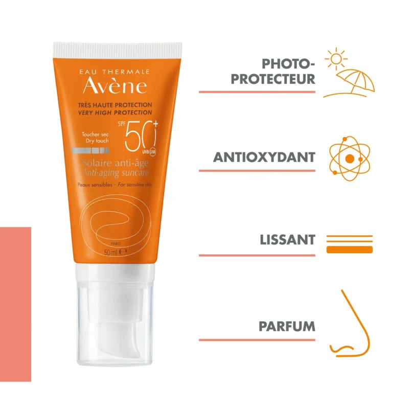 Avène Crème Solaire Anti-Âge SPF 50 50ml – Fermeté & Protection UV