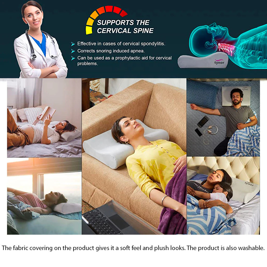 Tynor Oreiller Cervical Contouré B19 – Coussin Orthopédique pour Soutien du Cou