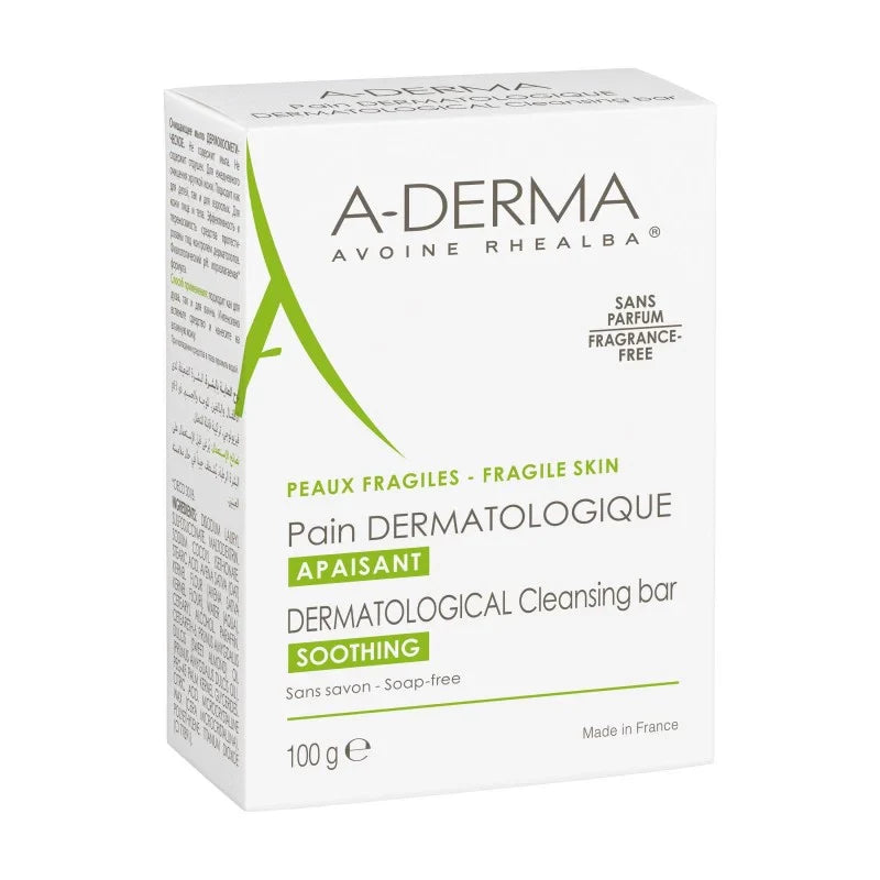 A-Derma Pain Dermatologique Lait d’Avoine 100g – Nettoyant Doux Peaux Sensibles