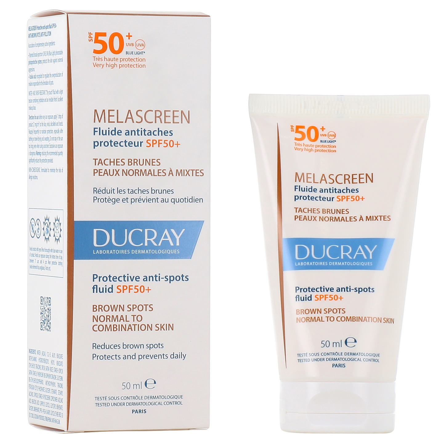 DUCRAY Melascreen Fluide Protecteur Anti-spots SPF 50+ 50ml – Protection Solaire & Anti-taches