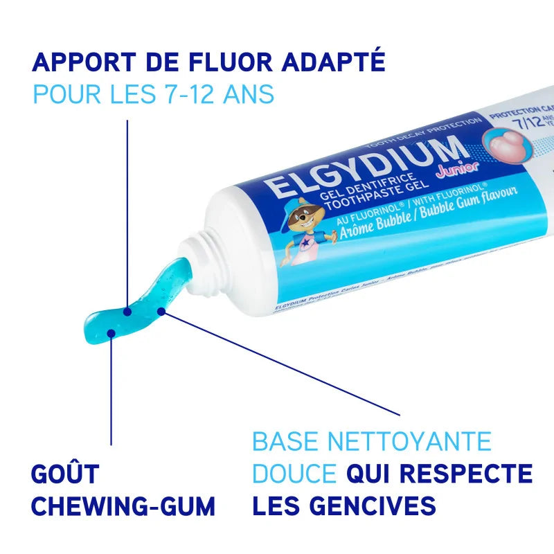 Elgydium Bubble Gum Junior 50ml – Dentifrice Enfant Goût Bubble Gum