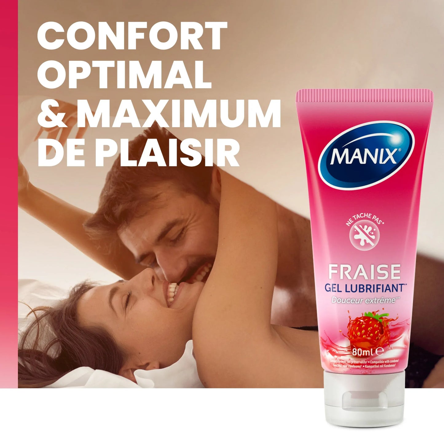MANIX Gel Lubrifiant Fraise Tube 80 ml