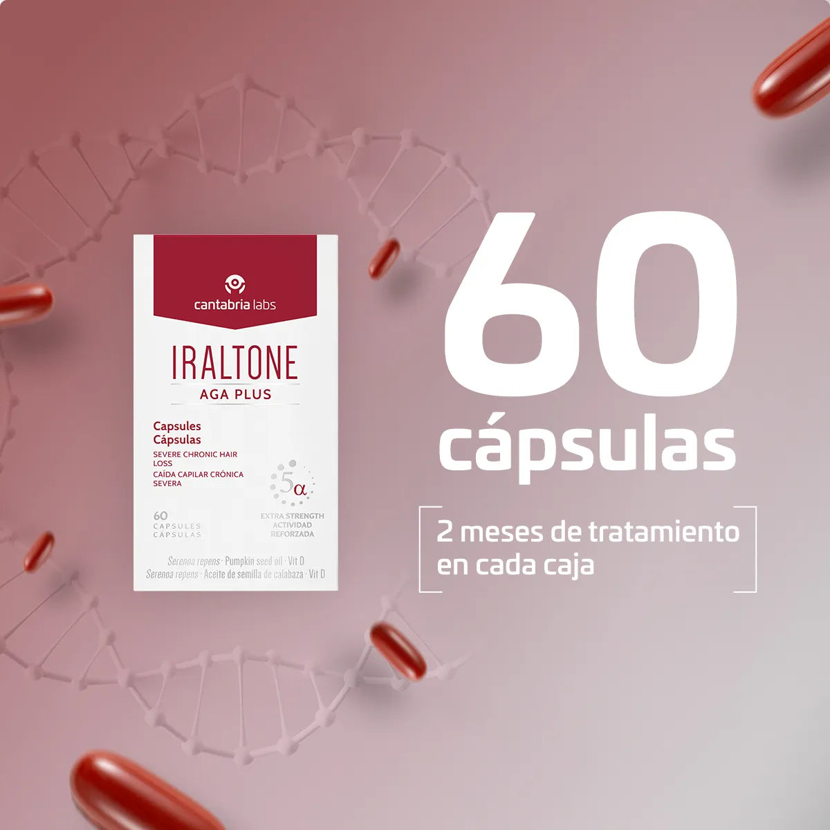 Cantabria Labs Iraltone AGA Perte de Cheveux Chroniques 60 Capsules