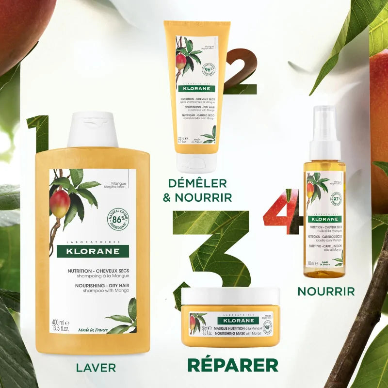 Klorane Masque Réparateur Nutritif Mangue – Soin Intensif Cheveux Secs