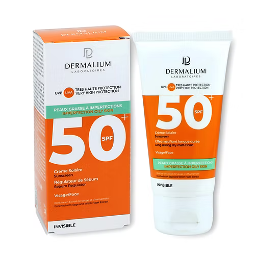 Dermalium Crème Solaire SPF50+ – Peaux Grasses À Imperfections