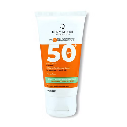 Dermalium Crème Solaire SPF50+ – Peaux Grasses À Imperfections