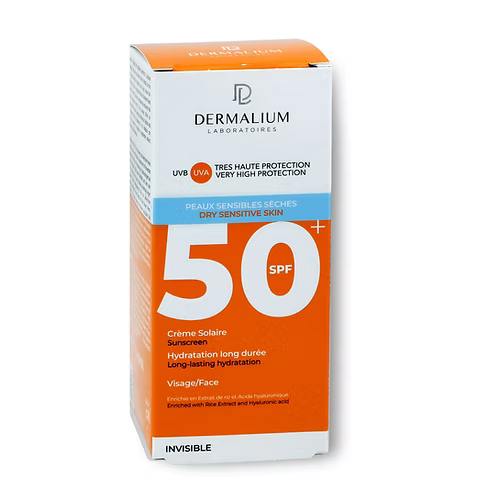 Dermalium Crème Solaire SPF50 50ml – Haute Protection & Hydratation