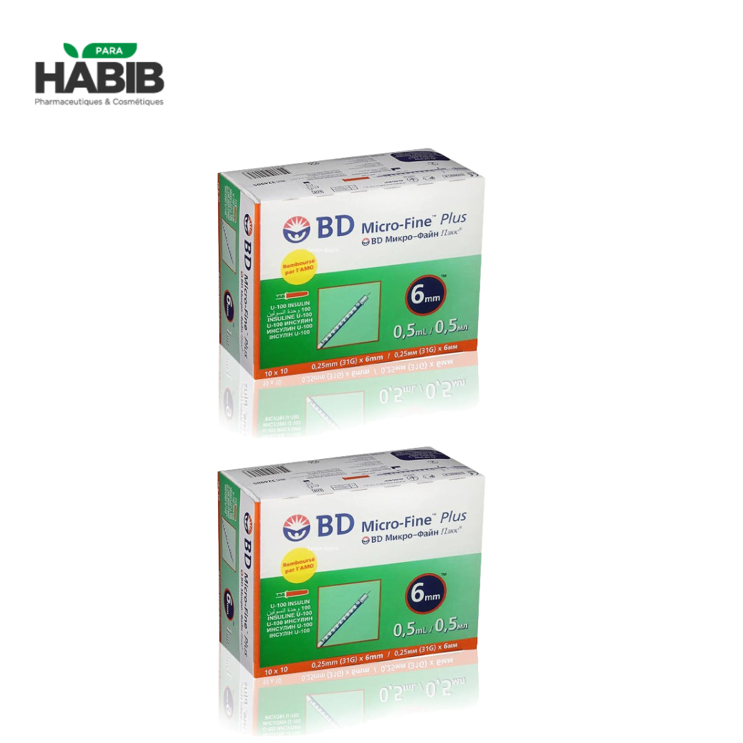 Bd micro fine plus seringue à insuline 0.5ml X2