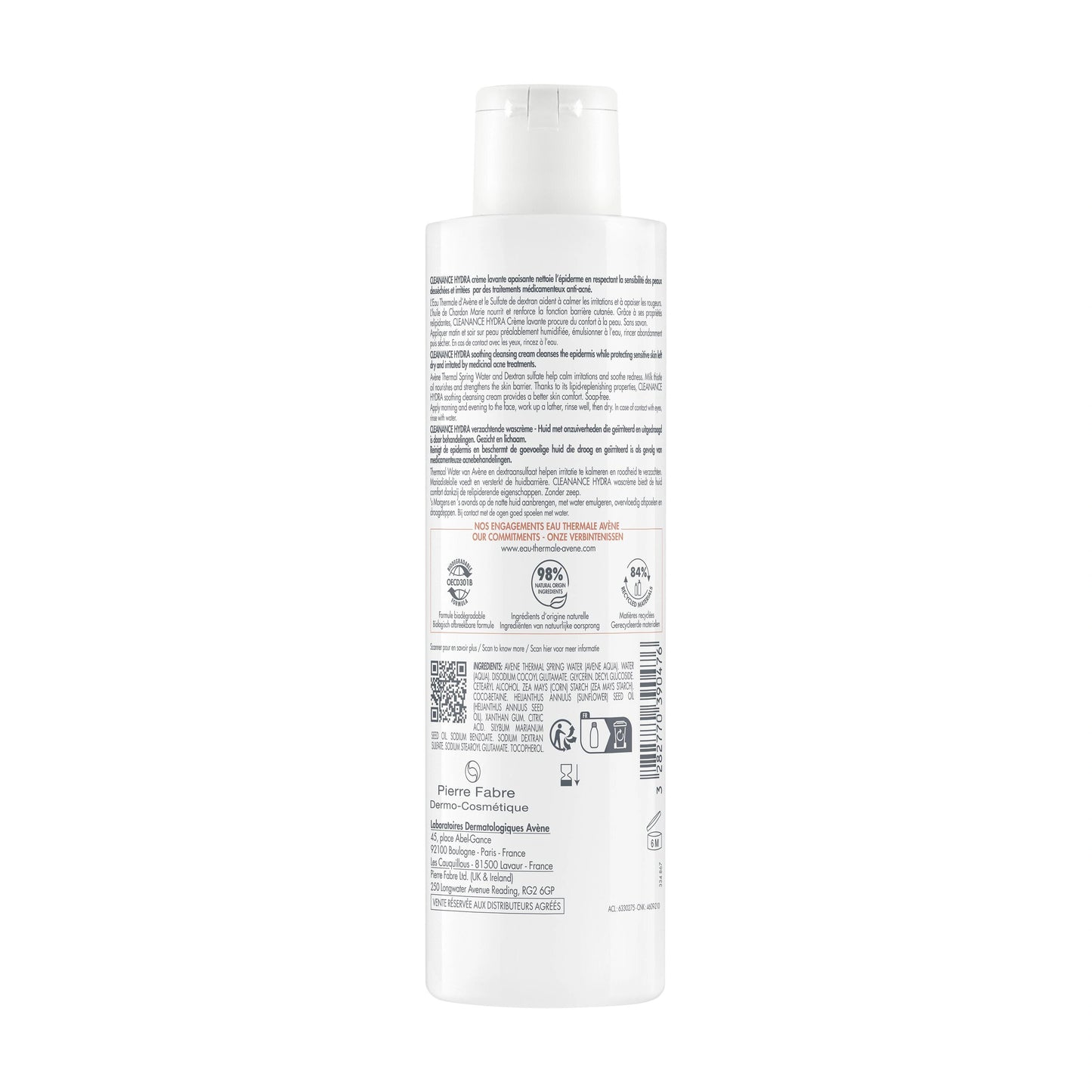Avène Cleanance Crème Lavante Hydratante 200ml – Nettoyant Doux & Purifiant