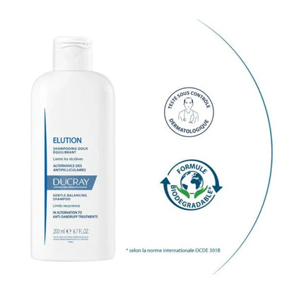 Ducray Elution Shampooing 200ml – Usage Fréquent & Douceur