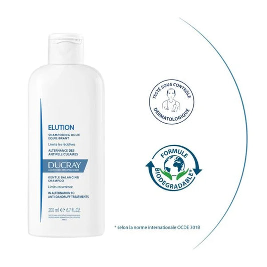 Ducray Elution Shampooing 200ml – Usage Fréquent & Douceur