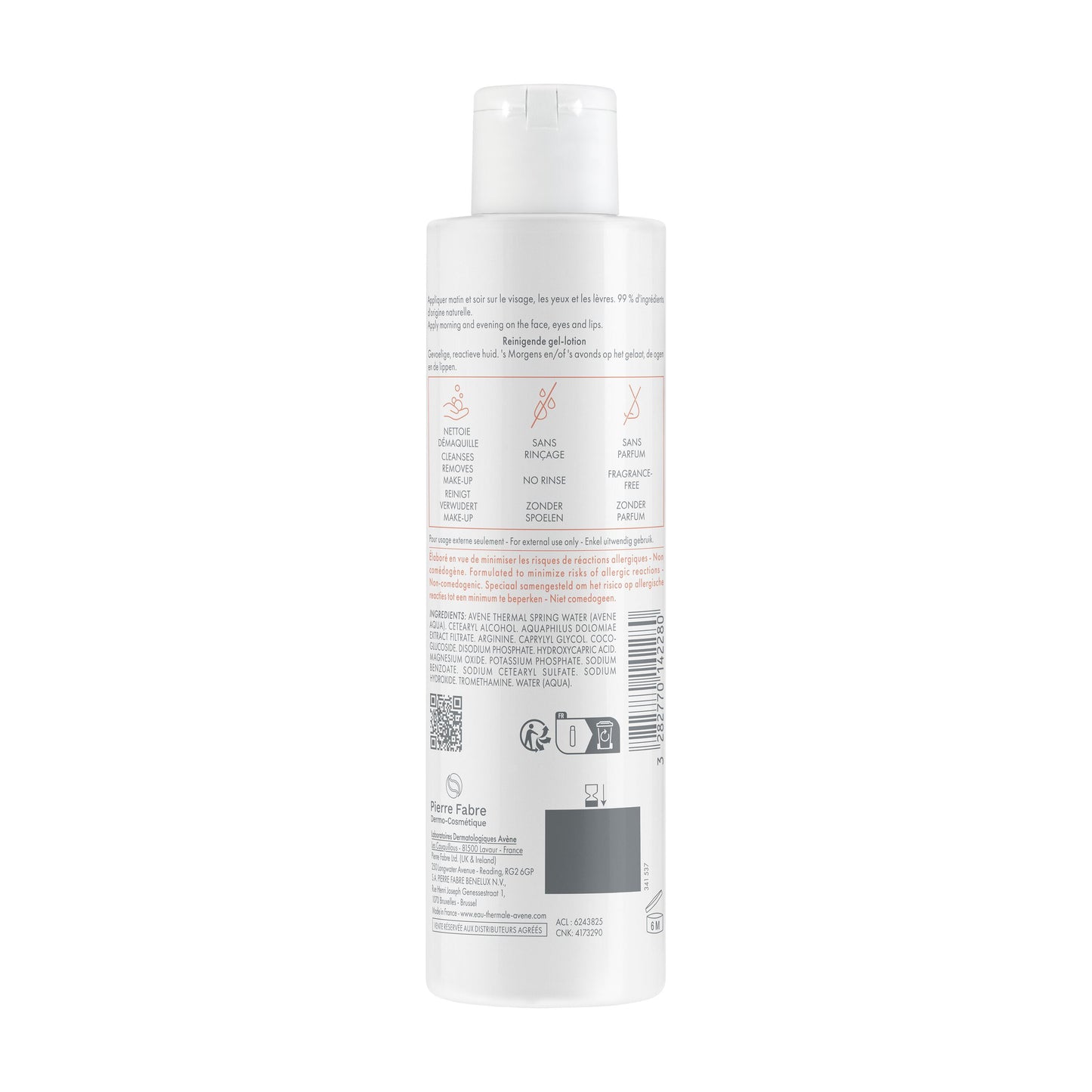 Avene Lotion nettoyante gélifiée Tolérance 200 ml