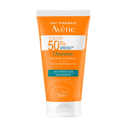 Avène Cleanance Solaire SPF 50+ 50ml – Haute Protection Peaux Grasses