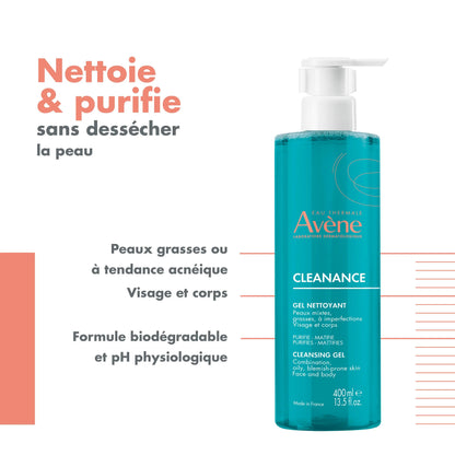 Avène Cleanance Gel Nettoyant – Purifiant Peaux Grasses & Acnéiques