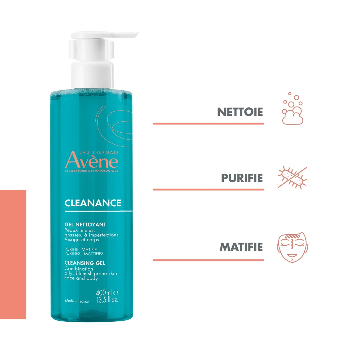 Avène Cleanance Gel Nettoyant – Purifiant Peaux Grasses & Acnéiques