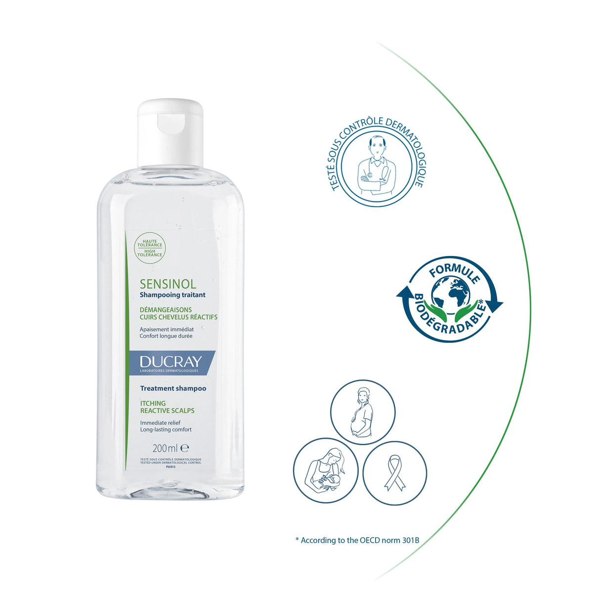Ducray Sensinol Shampooing Traitant Démangeaisons Cuirs Chevelus Réactifs 200 ml