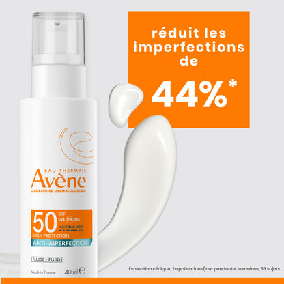 Avène Fluide Anti-Imperfections SPF50+ 40ml | Protection Solaire Peaux Grasses