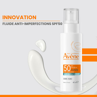 Avène Fluide Anti-Imperfections SPF50+ 40ml | Protection Solaire Peaux Grasses
