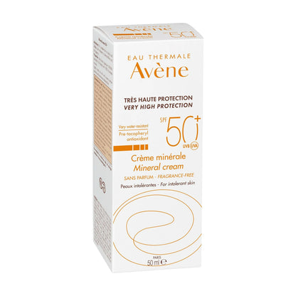Avène Crème Solaire Minérale SPF 50+ 50ml – Sans Filtres Chimiques