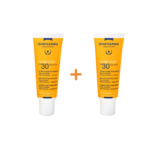 ISISPHARMA Pack Promo Uveblock 30 Dry Touch Invisible 1+1 – Protection solaire SPF30