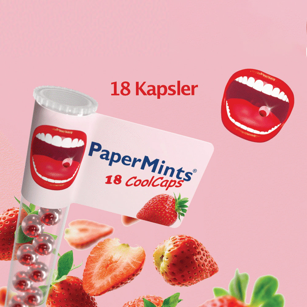 PAPERMINTS Cool Caps Fraise 18 Unités