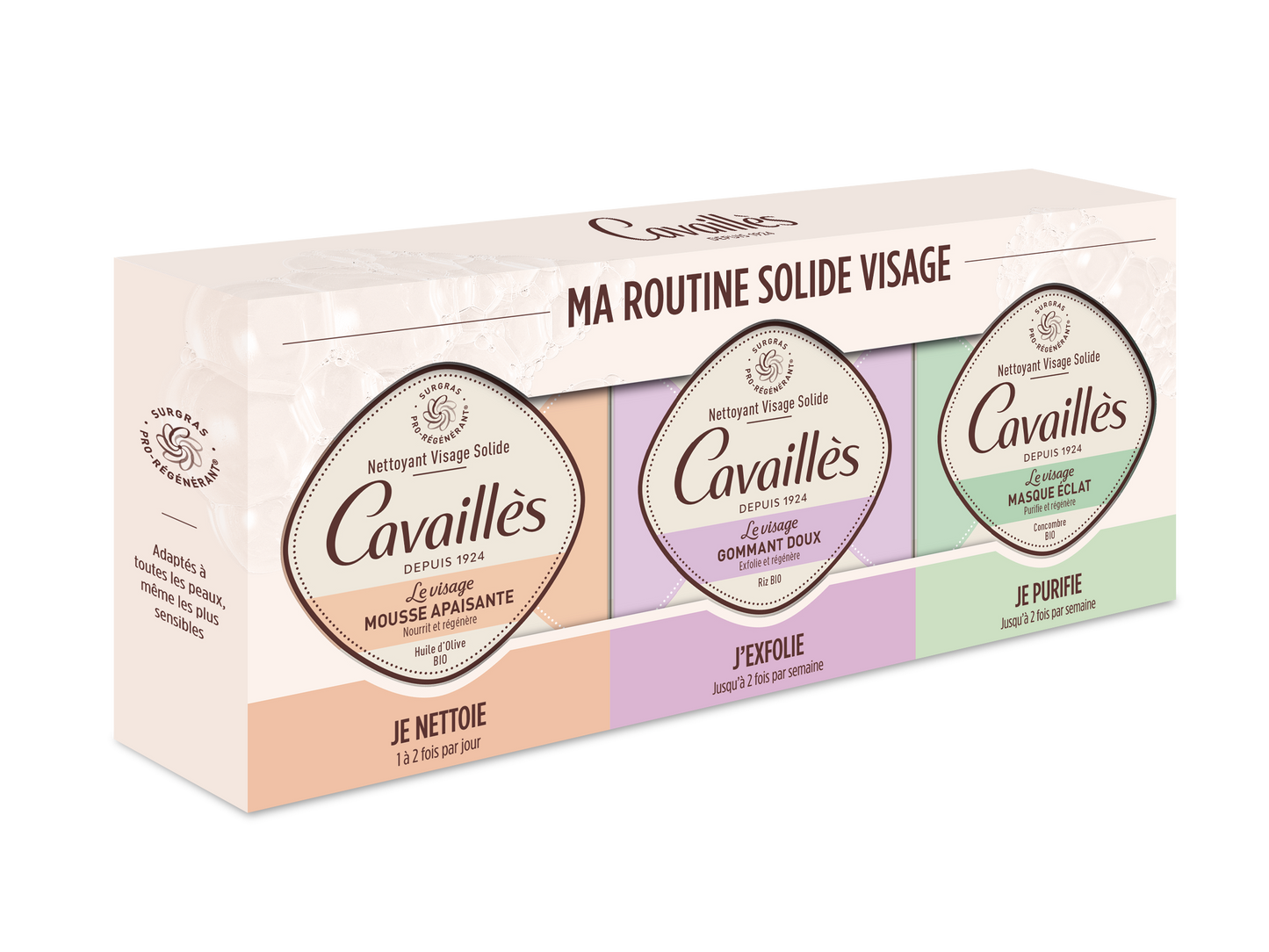 Rogé Cavaillès Coffret Ma Routine Solide Visage x3 (210g)