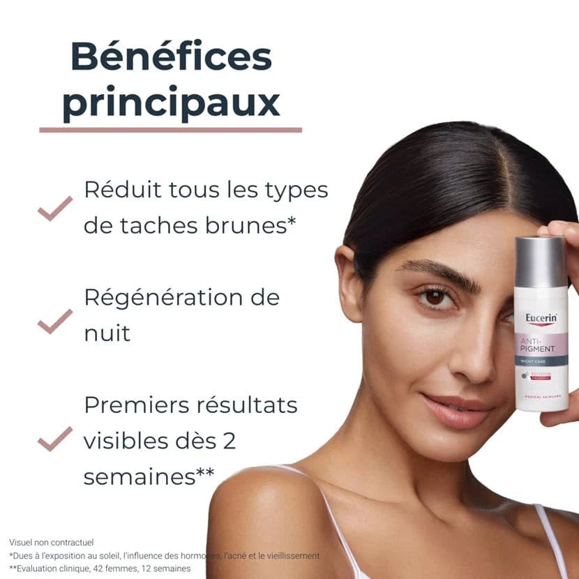 Eucerin Anti-Pigment Soin de Nuit 50ml – Réduction des Taches & Éclat de Peau