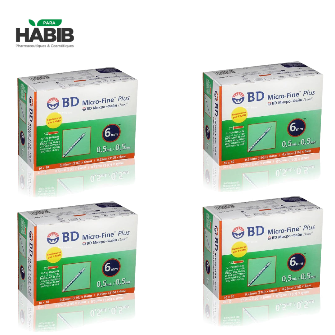 Bd micro fine plus seringue à insuline 0.5ml X4