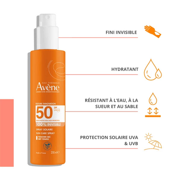 Avène Spray Solaire SPF 50+ 200ml – Texture Fluide & Protection Optimale