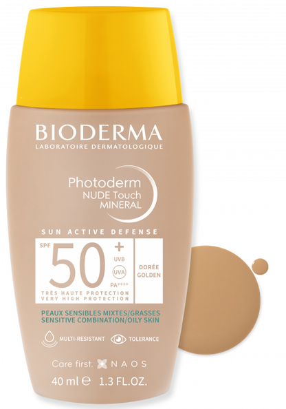 Bioderma Photoderm Nude Touch SPF50+ Doré 40 ml – Teint Lumineux
