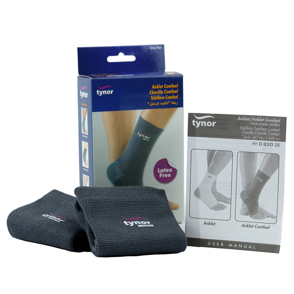 Tynor Chevillère Comfeel D25 – Ankle Comfeel 4-Way Elastic pour Soutien et Confort