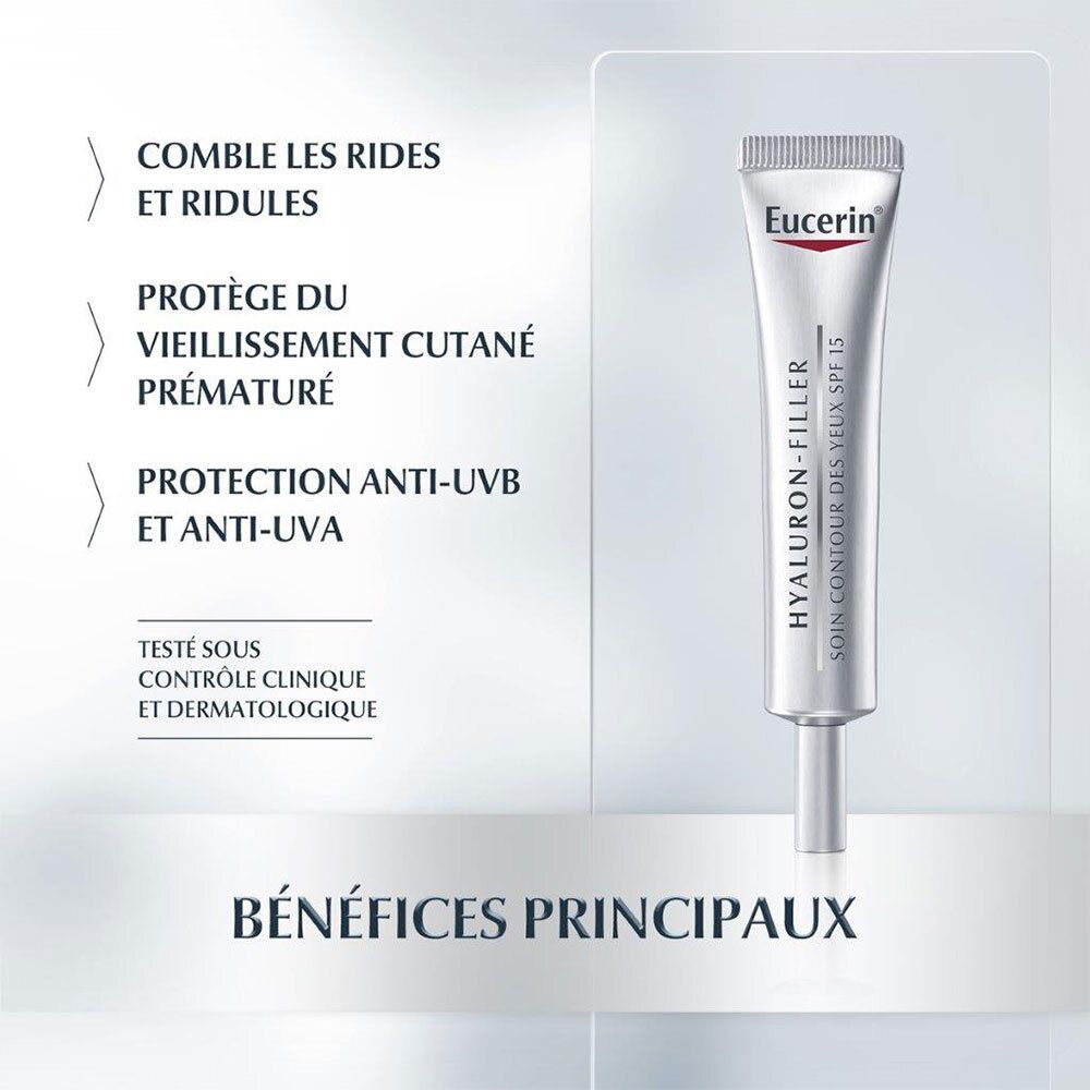 Eucerin Hyaluron-Filler Crème Yeux 15ml – Anti-Rides & Réduction des Cernes
