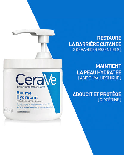 CeraVe Baume Hydratant 473ml avec Pompe – Pratique & Familial