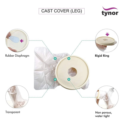 Tynor Protection Étanche Jambe C16 – Waterproof Cast Cover Réutilisable