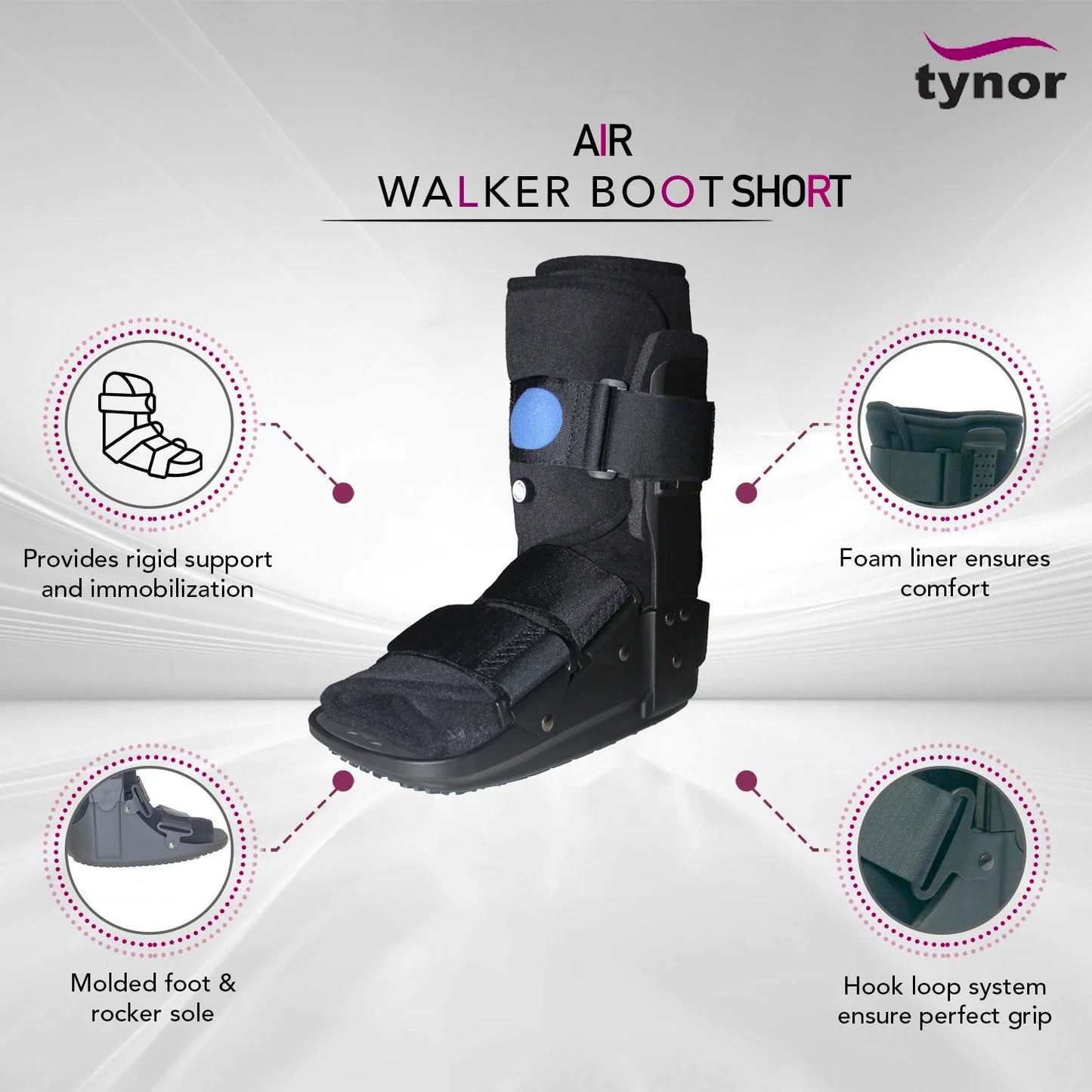 Tynor Botte de Marche Courte à Air D52 – Walker Boot Air (Short)