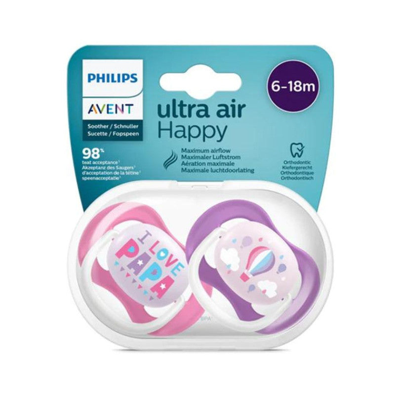 AVENT SUCETTE ORTHO 6-18M GIRL PAP/BALLO