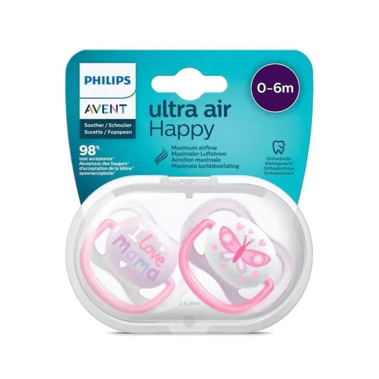 AVENT SUCETTE AIR COLL 0-6M GIRL MAM/BFL