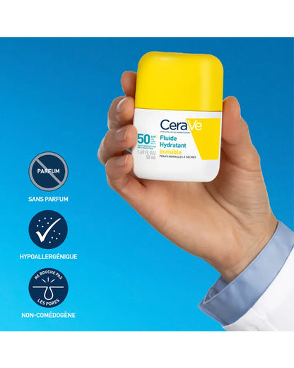 CeraVe Ecran Fluide Hydratant Invisible SPF50 | Haute Protection UV