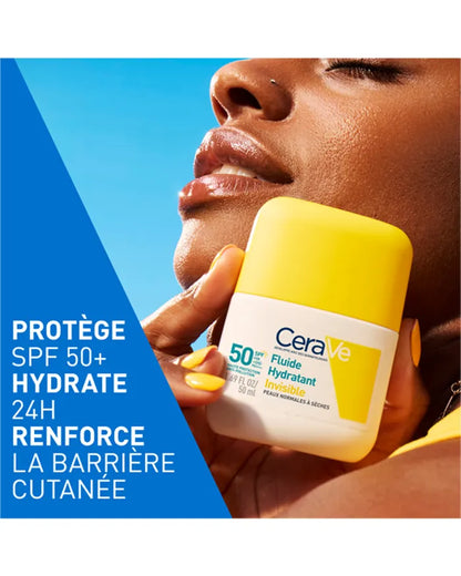 CeraVe Ecran Fluide Hydratant Invisible SPF50 | Haute Protection UV
