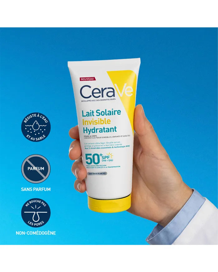 CeraVe Lait Solaire Invisible Hydratant SPF50+ Haute Protection