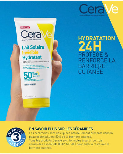 CeraVe Lait Solaire Invisible Hydratant SPF50+ Haute Protection