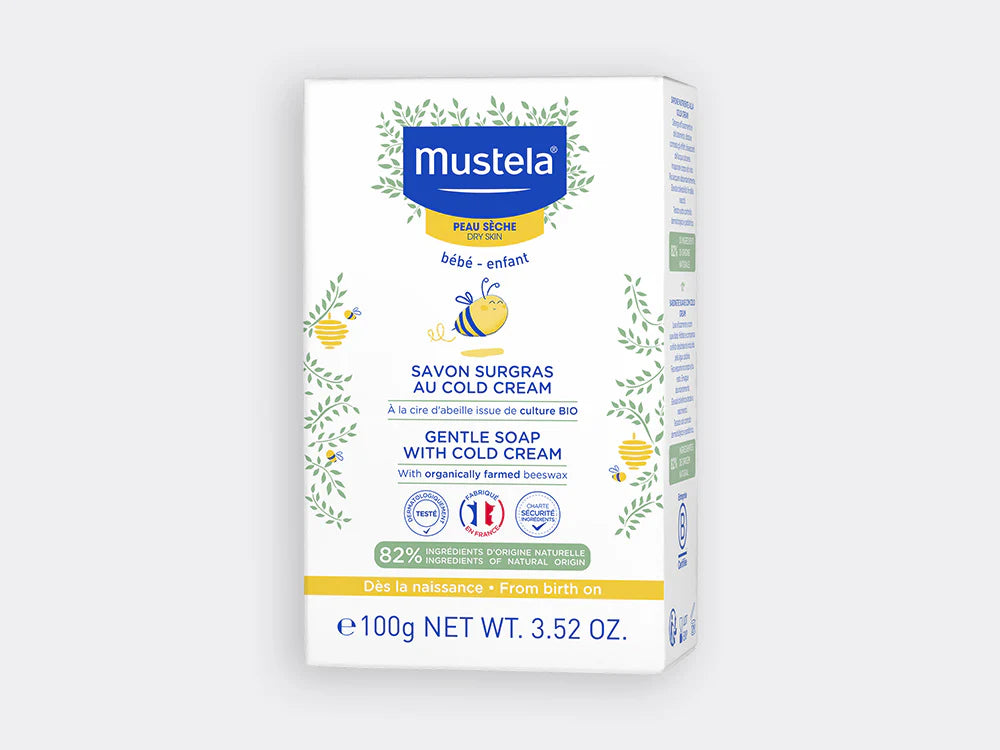 MUSTELA Savon surgras au Cold Cream à la cire d'abeille BIO