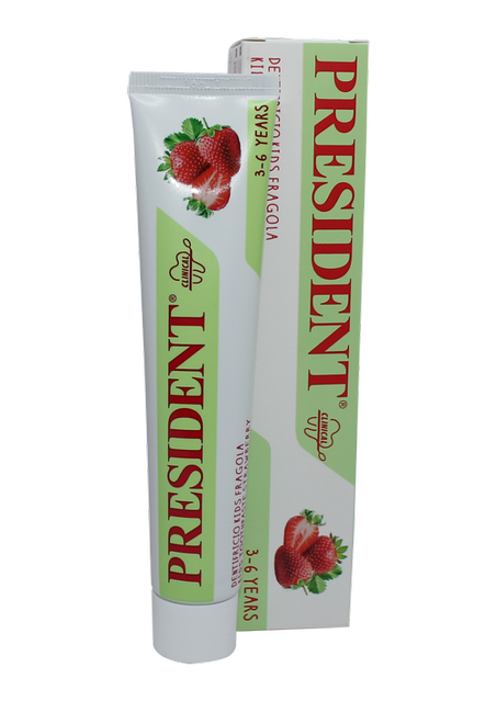 Président Dentifrice Kids 3-6 ans Fraise 50ml – Goût fraise & protection enfants
