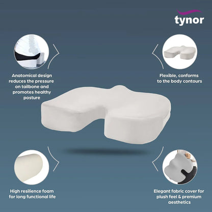 Tynor Coussin Orthopédique Ergonomique – Siège Confort Coccyx & Bas du Dos H23