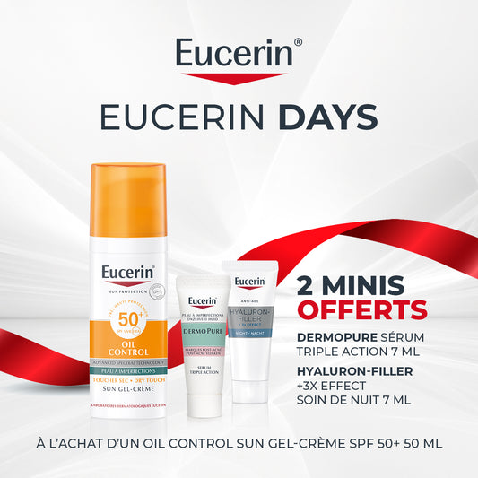 EUCERIN ECRAN OIL CONTROL  TOUCHER SEC GEL CREME SPF50+ + 2 MINI OFFERT