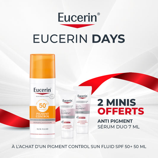 EUCERIN ECRAN ANTI PIGMENT SPF50+ 50 ML + 2 MINI SERUM OFFERT